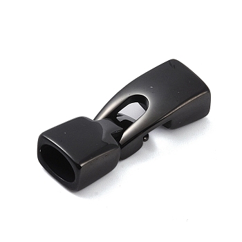 316 Stainless Steel Snap Lock Clasps, Black, 35x13x9mm, Hole: 10x6mm