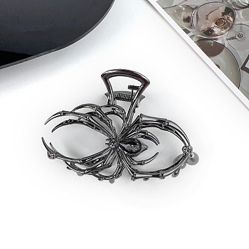 Alloy Claw Hair Clips, Spider, Gunmetal, 82x55mm