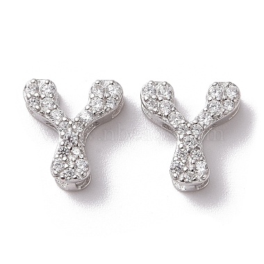 Letter Y Cubic Zirconia Beads