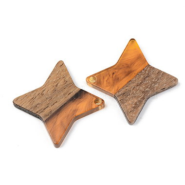 Resin & Walnut Wood Pendants(RESI-S389-011A-A01)-2
