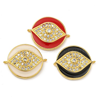 Rack Plating Brass Micro Pave Clear Cubic Zirconia Eye Connector Charms(KK-Z063-20G)-2