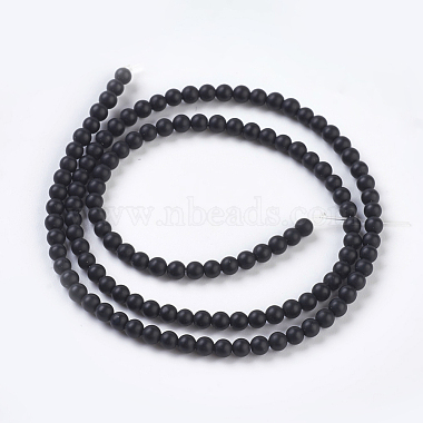 Natural Black Agate Beads Strands(G-D543-3mm)-2
