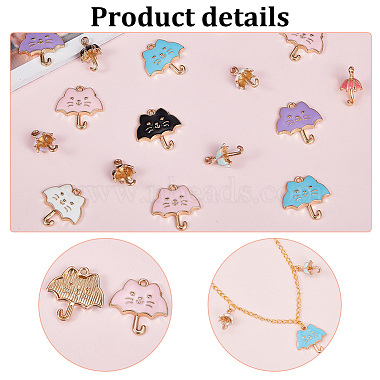 PandaHall Elite 40Pcs 10 Style Alloy Enamel Pendants(ENAM-PH0002-51)-4