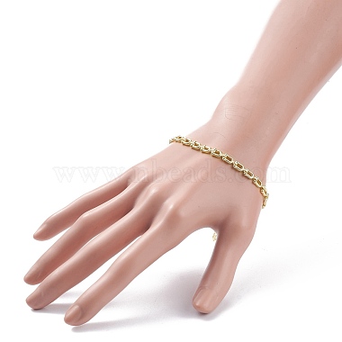 Brass Initial Letter U Link Chain Necklace Bracelet Anklet(SJEW-JS01235)-3
