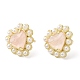 Boucles d'oreilles en forme de cœur en quartz rose naturel(EJEW-E599-02G-03)-3
