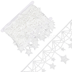 5Yards Star Polyester Lace Trim Ribbon, Clothes Accessories, White, 4 inch(100mm)(OCOR-GF0004-05B)