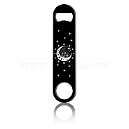 430 Stainless Steel Bottle Openers, Laser Cut, Rectangle, Moon, 178x40x2mm(AJEW-WH0259-012)