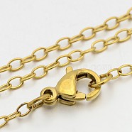 304 Stainless Steel Cable Chain Necklaces, with Lobster Claw Clasps, Golden, 23.5 inch(59.7cm), 3x2.3mm(STAS-O053-06G)