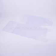 Frosted PVC Rectangle Favor Box Candy Treat Gift Box, for Wedding Party Baby Shower Packing Box, White, 250x180x0.8mm, Unfold: 9x9x9cm(CON-WH0074-01A)