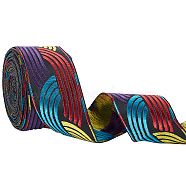 7M Flat Embroidery Polyester Ribbons, Jacquard Ribbon, Braided, 1-5/8 inch(40mm), about 7.66 Yards(7m)/Roll(OCOR-WH0003-011A)
