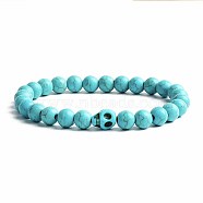 Turquoise Bracelet with Elastic Rope Bracelet, Male and Female Lovers Best Friend(DZ7554-15)