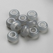 Resin European Beads, Large Hole Beads, Rondelle, Dark Gray, 14x7.5mm, Hole: 5.8mm(RESI-TAC0020-02F)