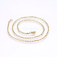 304 Stainless Steel Cable Chain Necklaces, Golden, 17.71 inch(45cm), 1.4mm (NJEW-P226-01G-01)