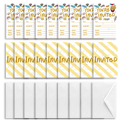 SUPERDANT Invitation Cards, for Birthday Wedding Party, with Paper Envelopes, Rectangle with Mixed Pattern, Goldenrod, 15.2x10.1cm, 30sheets/set(DIY-SD0001-05H)