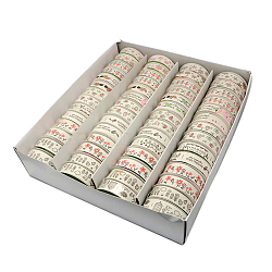(Holiday Stock-Up Sale)Single Face Printed Cotton Ribbon, with Double Faceed Adhesive Tape on the Other Side, Mixed Color, 5/8 inch(15mm), about 1.09yards/roll(1m/roll), 56rolls/box(OCOR-S073-1.5cm-M-B)