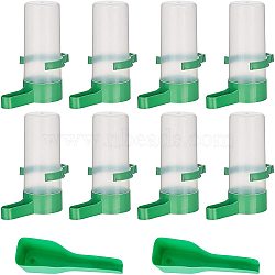 No Drip Small Animal Water Bottle and Plastic Pet Food Scoops, for Small Pet/Bunny/Ferret/Hamster/Guinea Pig/Rabbit, Green, 49.5~78x42~43x41.5x8~21x91mm, Capacity: 90ml(AJEW-GA0002-02M)