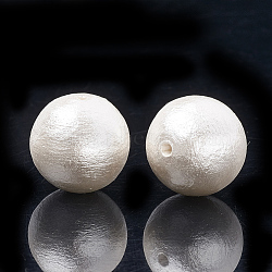 Compressed Cotton Pearl Beads, Eco-Friendly, Dyed, Round, White, 18~18.5mm, Hole: 1.6mm(WOVE-S114-18mm-13)