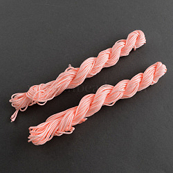 10M Nylon Jewelry Thread, Nylon Cord for Custom Woven Bracelets Making, Misty Rose, 2mm(X-NWIR-R002-2mm-22)