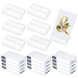 Acrylic Business Card Display Stand, Place Card Golder, Rectangle, Clear, 50.5x30.5x10mm(AJEW-WH0342-22)