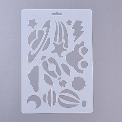 Plastic Reusable Drawing Painting Stencils Templates, for Painting on Scrapbook Fabric Canvas Tiles Floor Furniture Wood, White, 260x179x0.3mm(DIY-E015-18G)