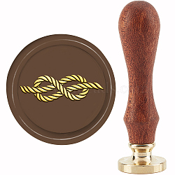 Brass Wax Seal Stamp with Handle, for DIY Scrapbooking, Knot Pattern, 89x30mm(AJEW-WH0184-1007)