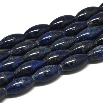 Natural Lapis Lazuli Beads Strands, Rice, 21x10~10.5mm, Hole: 0.7mm, about 19pcs/strand, 15.35''(39cm)