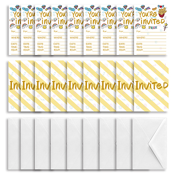 SUPERDANT Invitation Cards, for Birthday Wedding Party, with Paper Envelopes, Rectangle with Mixed Pattern, Goldenrod, 15.2x10.1cm, 30sheets/set
