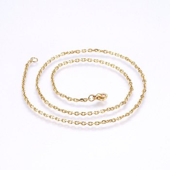304 Stainless Steel Cable Chain Necklaces, Golden, 17.71 inch(45cm), 1.4mm 