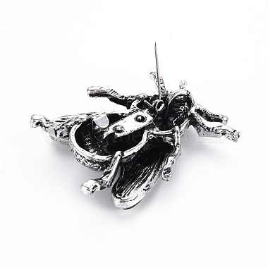 Natural White Shell Beetle Brooch(PALLOY-Q438-009A-RS)-3