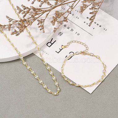 Ensembles de bijoux de chaînes de perles faites à la main en laiton(SJEW-JS01144)-7