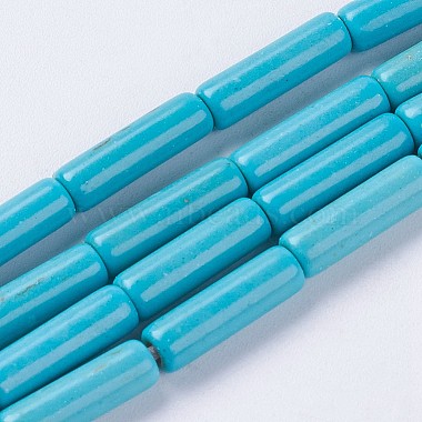 12mm DeepSkyBlue Column Synthetic Turquoise Beads