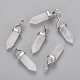 Natural Quartz Crystal Double Terminated Pointed Pendants(G-F295-04G)-1