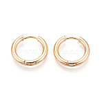 304 Stainless Steel Hoop Earrings, Ion Plating(IP), Real 18K Gold Plated, 16x17x2.5mm(EJEW-T048-24A-G)