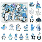 20Pcs 20 Styles Winter Theme Alloy Enamel Pendants, Platinum, Polar Bear & Penguin & Snowman Charm, Mixed Shapes, 19~26.5x11~22x1.5~1.7mm, Hole: 1.5~1.8mm, 1pc/style(ENAM-FS0001-96)