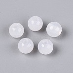 Natural White Agate Beads, Smoooth Round, 10x9~9.5mm, Hole: 3mm(G-Q602-08B-01)