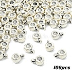 100Pcs Tibetan Style Tube Bails, Loop Bails, Bail Beads, Cadmium Cup, Antique Silver, 9x5.8mm, Hole: 1.5mm(TIBE-YW0001-89AS)