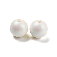 Baking Painted ABS Plastic Beads, Round, White, 16mm, Hole: 2.5mm(KY-C017-12)