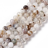 Natural Agate Beads Strands, Grade AB, Round, 8mm, Hole: 1.2mm, about 49pcs/strand, 14.96 inch(38cm)(X-G-C011-01B)