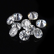 Pointed Back Glass Rhinestone Cabochons, Faceted, Diamond, Crystal, 0.9mm, about 250pcs/bag(RGLA-WH0016-01C)