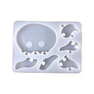 DIY Food Grade Silicone Animal Puzzle Molds, Resin Casting Molds, For UV Resin, Epoxy Resin Craft Making, Octopus Pattern, 107x155x14mm(SIMO-PW0011-16B)