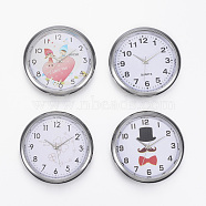 Alloy Watch Face Watch Heads Component, Flat Round, Mixed Color, Platinum, 40.5x9mm, Watch Face: 36mm(WACH-H041-01)