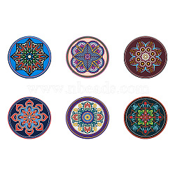 Beadthoven 6Pcs 6 Style Silicone Hot Pads Holders, for Cooking and Baking Mat, Round & Flower Pettern, Mixed Patterns, 168x3mm, 1pc/style(SIL-BT0001-01A)