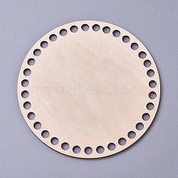 Cedar Wooden Basket Bottoms, for DIY Knitting Crochet Bag Bottom Shaper, Flat Round, BurlyWood, 150x3.5mm, Hole: 8.5mm(WOOD-WH0098-56)
