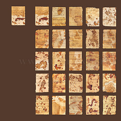 50Pcs 25 Patterns Vintage Letters Scrapbook Paper, for DIY Album Scrapbook, Background Paper, Diary Decoration, Rectangle, Goldenrod, 140x100mm, 2pcs/style(SCRA-PW0008-04A)