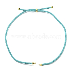 Nylon Cords Necklace Making, with Golden Brass Findings, Long-Lasting Plated, Dark Turquoise, 22~22.8 inch(56~58cm), Hole: 1.7mm(AJEW-P116-03G-04)