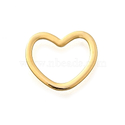 Brass Heart Linking Rings, Long-Lasting Plated, Real 18K Gold Plated, 8.5x10.5x1mm, Inner Diameter: 5x8mm(KK-B131-09G)