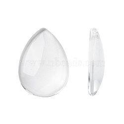 Transparent teardrop, Glass Cabochons, Clear, 25x18x5mm(X-GGLA-R024-25x18)