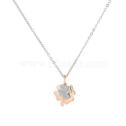 Heart Butterfly Clover Pendant Necklace, Stainless Steel Cable Chain Necklaces for Women(UZ2087-3)