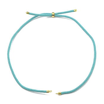 Nylon Cords Necklace Making, with Golden Brass Findings, Long-Lasting Plated, Dark Turquoise, 22~22.8 inch(56~58cm), Hole: 1.7mm