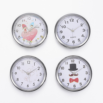 Alloy Watch Face Watch Heads Component, Flat Round, Mixed Color, Platinum, 40.5x9mm, Watch Face: 36mm